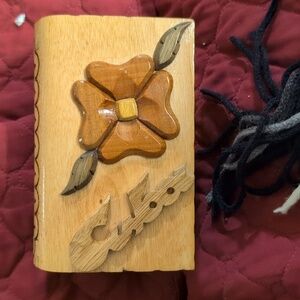 Handcrafted Wooden Jewelry Box with Floral Design